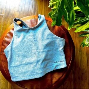 Stylish gray crop top / sports bra by Outdoor Voices